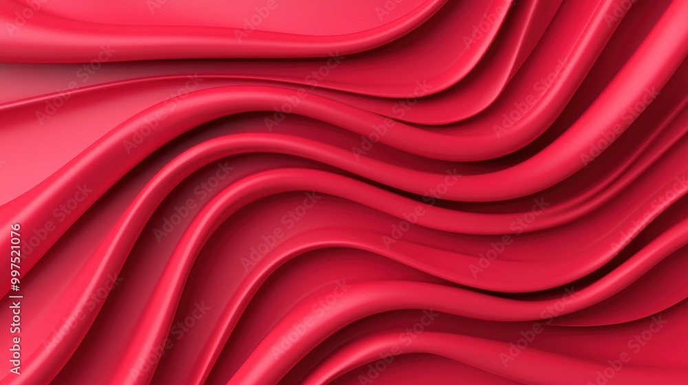 Poster smooth red waves creating a dynamic and modern abstract background.