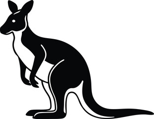 kangaroo forest animal logo design icon template in a white background