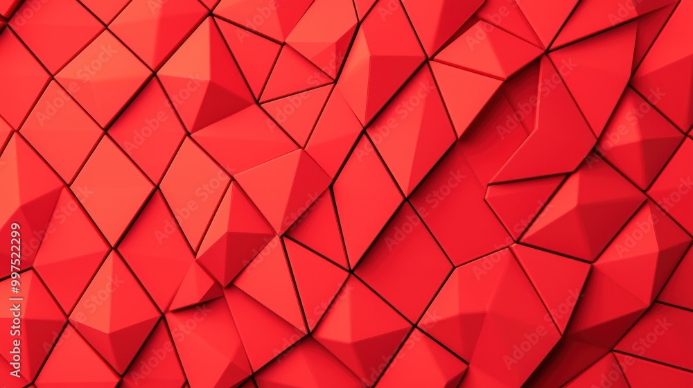 Poster textured red polygonal background with varying shades and geometric patterns.