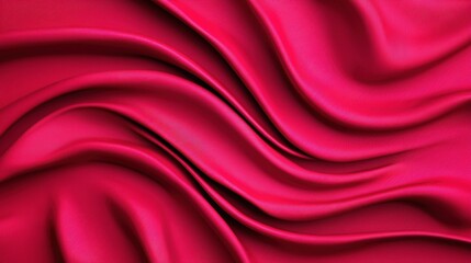 Obraz premium Textured red fabric with smooth, flowing waves, white isolate background.