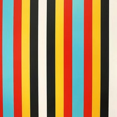 A vibrant array of vertical stripes in red, yellow, black, blue, and white, creating an eye-catching and colorful pattern.