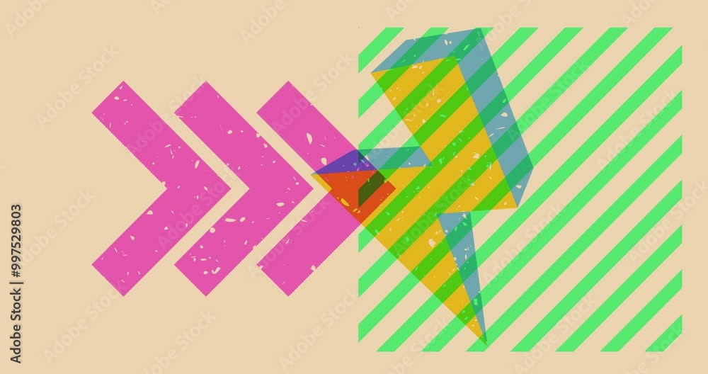 Aufkleber risograph style object shapes. geometry elements abstract texture. big colorful geometric animation.