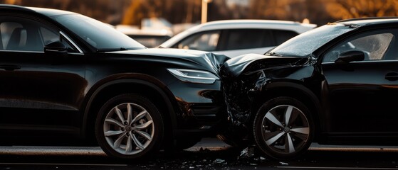 Minor Collision Between Two Cars on the Road