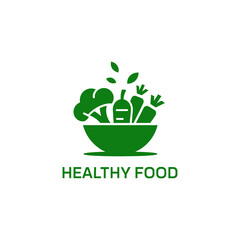 Fresh vegetables Healthy food minimalist logo illustration