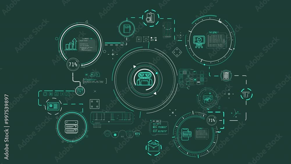Poster ai data management in infographic schema on alpha channel.