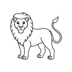 Lion Line art vector style illustration
