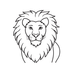 Lion Line art vector style illustration