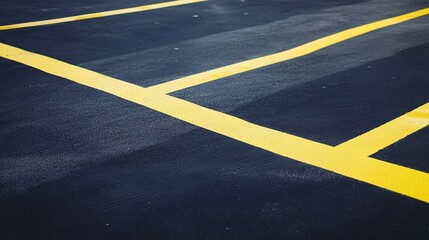 A clean and spacious parking lot with an empty, uncluttered background, showcasing well-maintained parking spaces and clearly marked lines. 