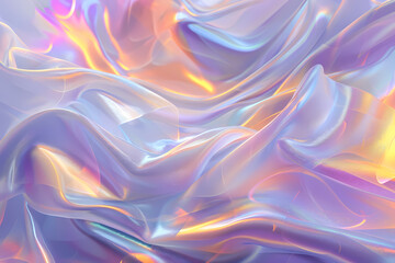 Obraz premium A mesmerizing close-up of translucent fabric with soft pastel hues, creating a dreamy aesthetic and ethereal light reflections.