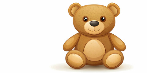Fototapeta premium Teddy bear cartoon icon isolated on white background, plush toy, bear, cute, stuffed animal, childhood, playful, adorable, soft, furry