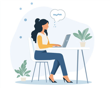 recommend clip art: person working on laptop