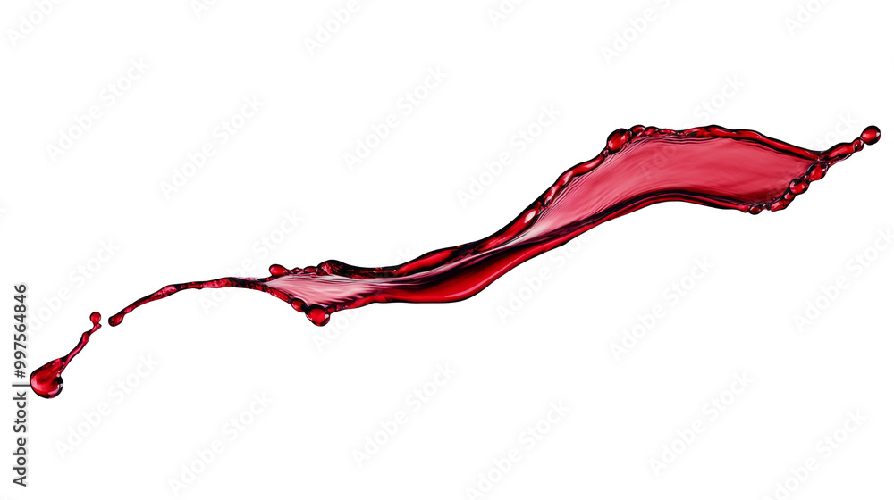 Poster red wine splash, isolated on transparent background