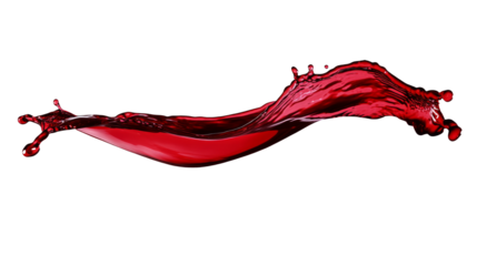red wine splash, isolated on transparent background