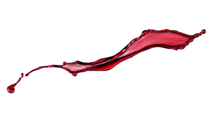red wine splash, isolated on transparent background