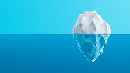 Fototapeta premium Iceberg Floating on Calm Blue Water Surface