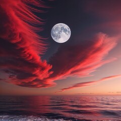 Obraz premium moon over the sea