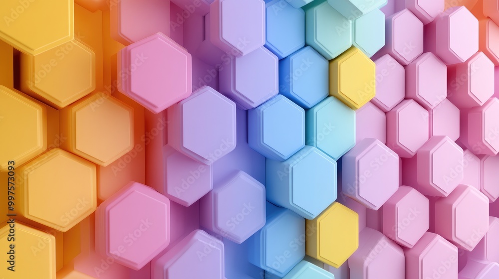Poster colorful hexagonal pattern for modern design