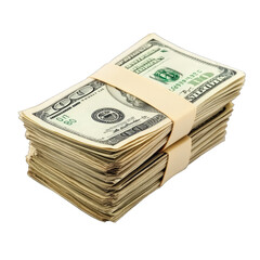 wads of money on transparent PNG background.  stack of cash signifies wealth, prosperity, success