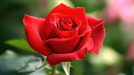 Elegant Red Rose on a Soft Background