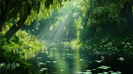 Obraz premium sunlight in the forest
