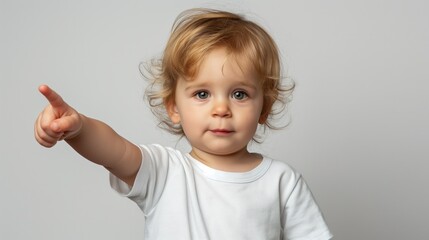 Smiling Toddler with Outstretched Finger