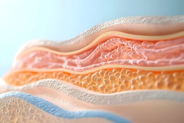 Cross sectional View of the Intricate Layers and Pores of a Human Skin Cell