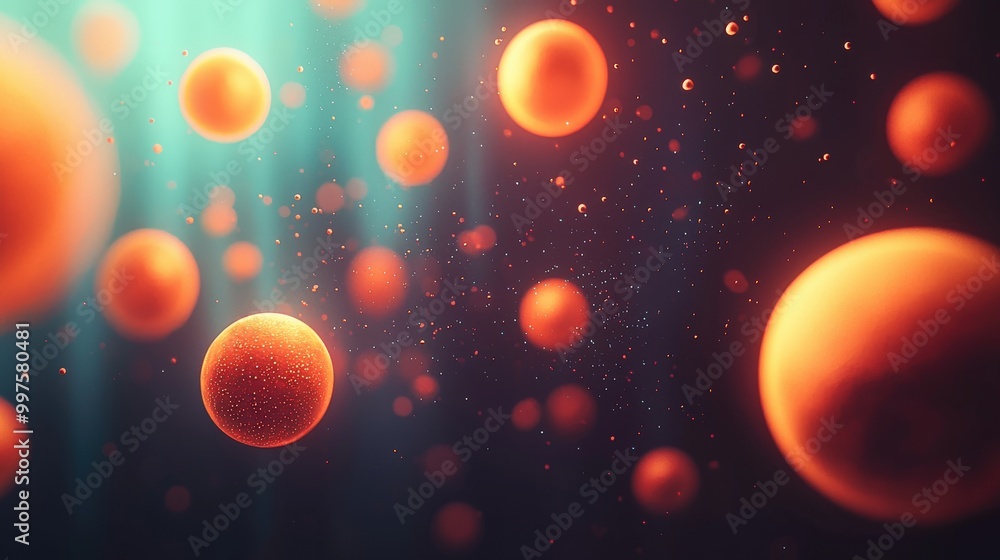 Poster abstract 3d isometric illustration with floating elements