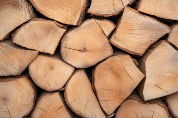 Fototapeta premium Visually Striking Wood Texture Background with Stacked Timber Logs in Natural Brown Tones