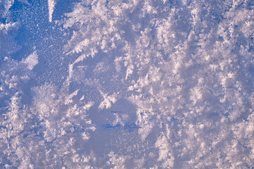 Background of winter ice and snow texture. Ice covered by frost naturl background