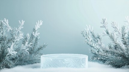 Translucent Ice Podium with Delicate Textures