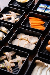 Grilled Dishes and Ingredients Spread on Table