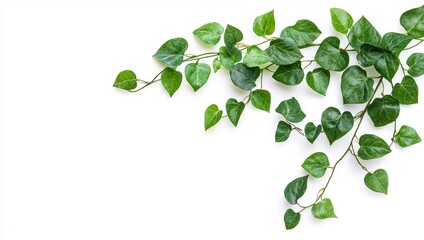 Obraz premium Fresh Green Leaves on White Background