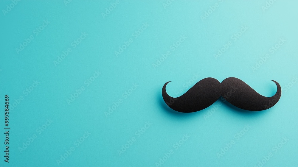 Canvas Prints A mustache is on a blue background