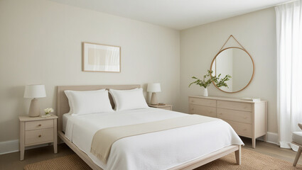 interior of a bedroom bed, bedroom, room, hotel, interior, home, furniture, house, lamp, pillow, luxury, apartment, design, window, comfortable, decoration, decor, indoors, bedding, pillows, nobody, l