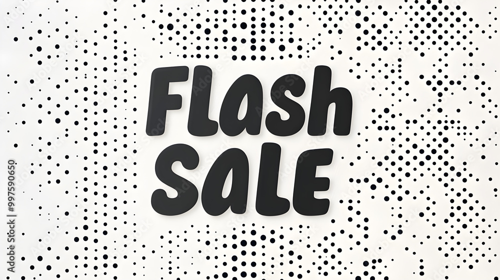 Poster flash sale text on a dotted white background to add some texture and modern feel