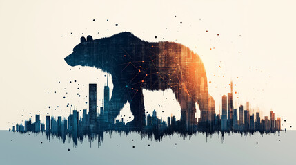 bearish market with falling stocks dark tones