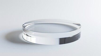 Clear Glass Object on White Background - Minimalist Design