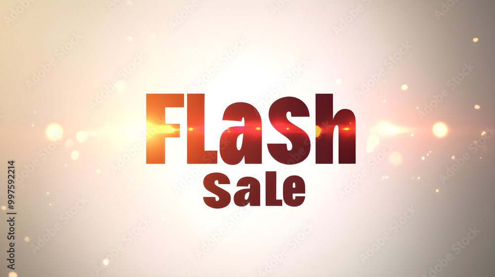 Poster flash sale text with small, subtle animated lights or flashing effects around the text