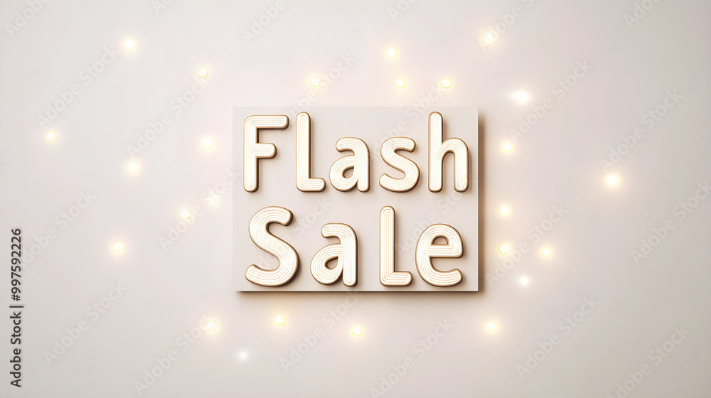 Poster flash sale text with small, subtle animated lights or flashing effects around the text