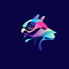 Illustration of a head dog colorfull vector