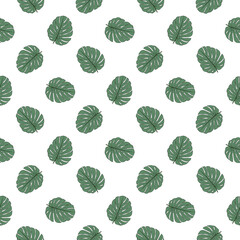 Monstera Leaves Seamless Pattern