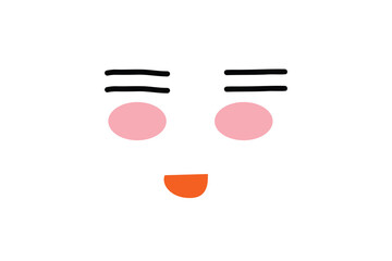 expression face isolated on white background. Set of expression emoticon face isolated on white background.manga comic cartoon eyes isolated on white background