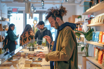Pop-Up Shops, Shoppers browsing unique products in trendy pop-up retail locations