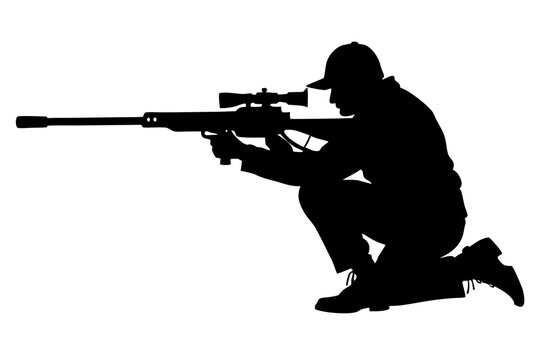 recommend clip art:  Sniper in Position Silhouette Vector Illustration Clipart