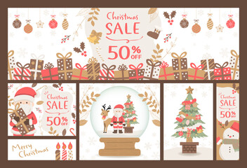 クリスマスのかわいいテンプレートセット_2