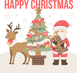 クリスマスを祝うサンタクロース