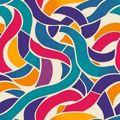 Obraz premium Seamless pattern of abstract geometric twists and turns