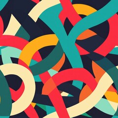Seamless pattern of abstract geometric twists and turns