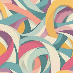 Obraz premium Seamless pattern of geometric twists in pastel shades