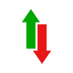 Green arrow up and red arrow down